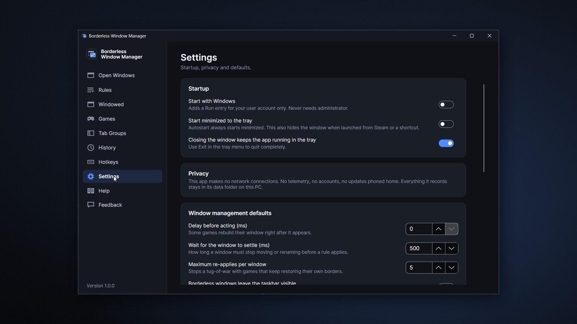 Borderless Window Manager screenshot 8