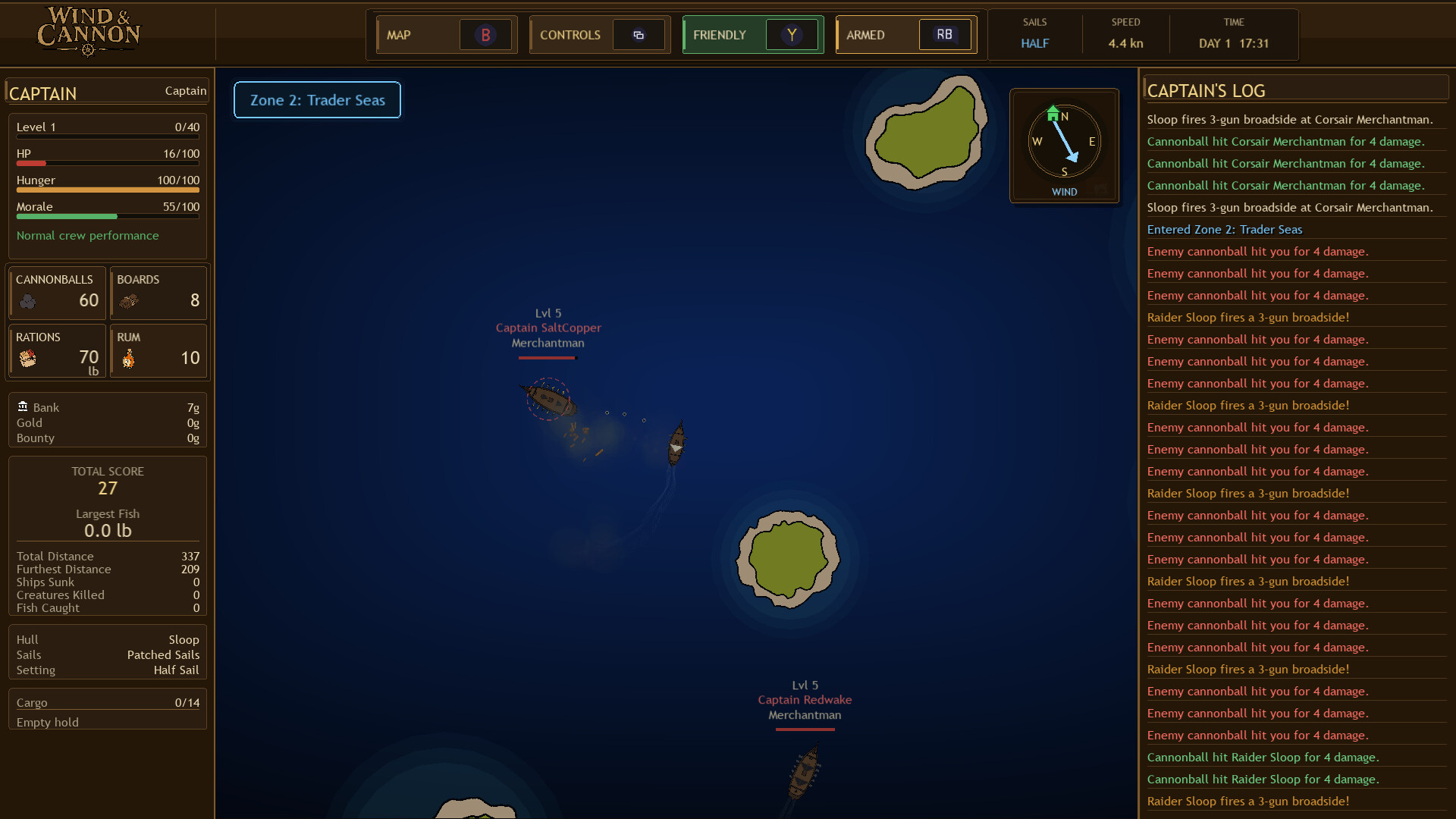 Wind and Cannon screenshot #3