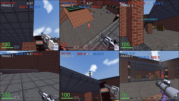 Sixshooters: A 6 Player Split-Screen FPS screenshot 3