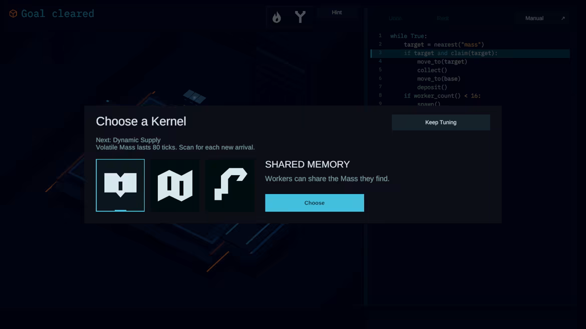 Kernel badges, the focused effect and a separate Choose button.