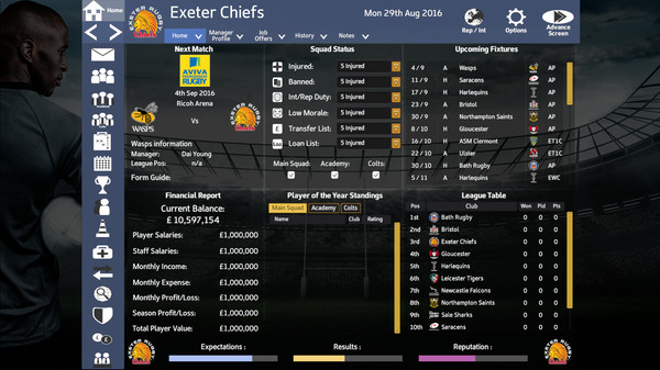 Rugby Union Team Manager 2017
