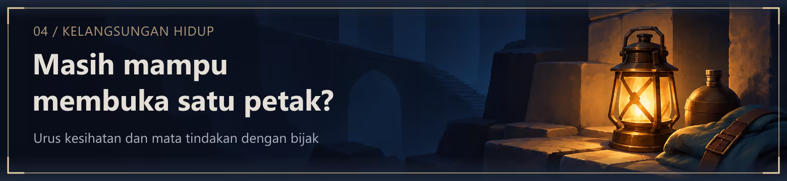 KELANGSUNGAN HIDUP. Masih mampu membuka satu petak? Urus kesihatan dan mata tindakan dengan bijak