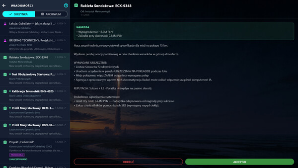 Screenshot of CosmoLaunch System
