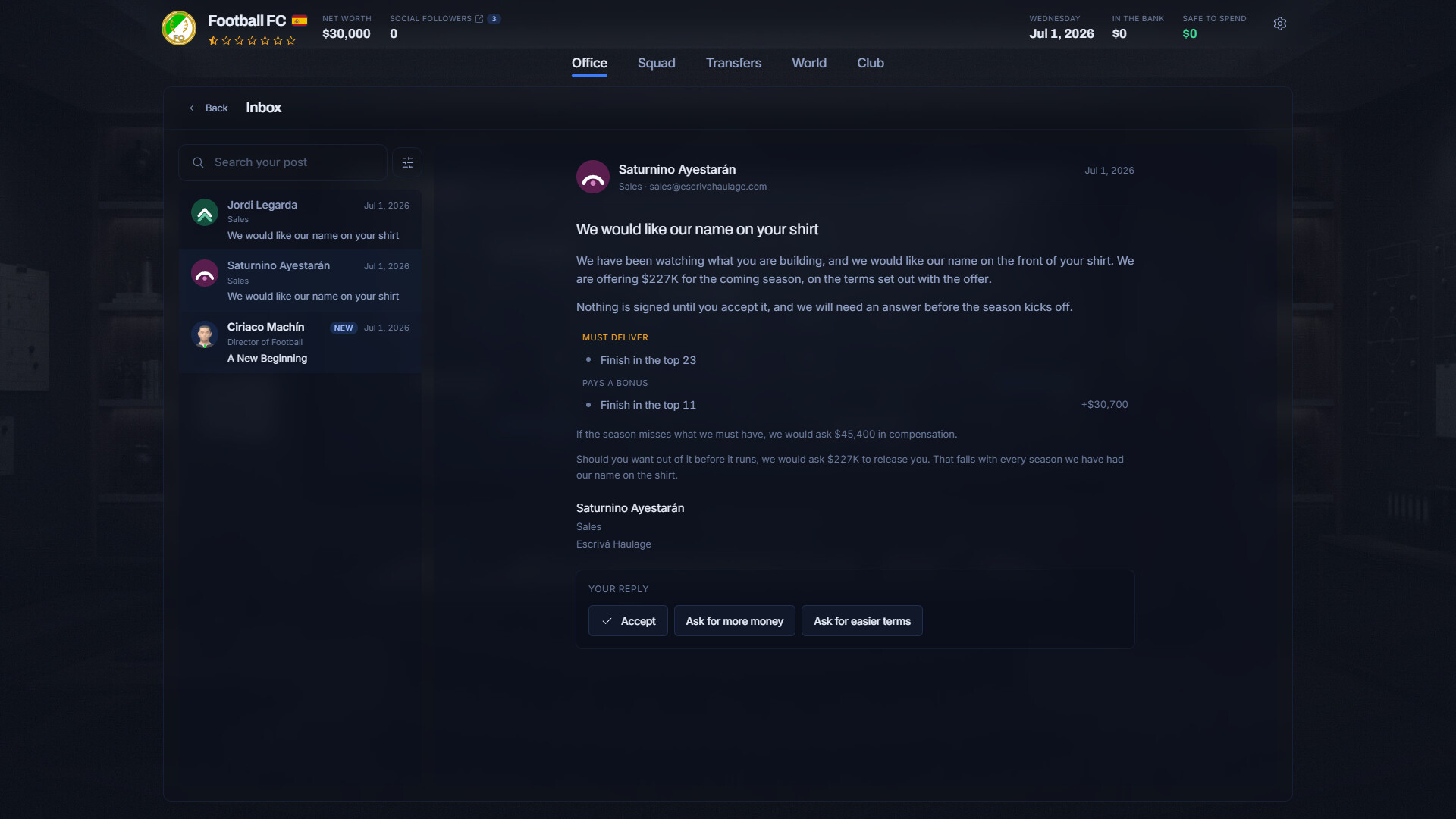 Football Ambition 27 screenshot #4