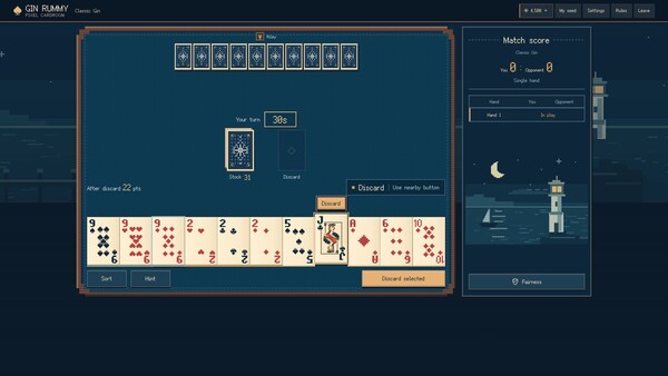 Gin Rummy: Pixel Cardroom screenshot 1