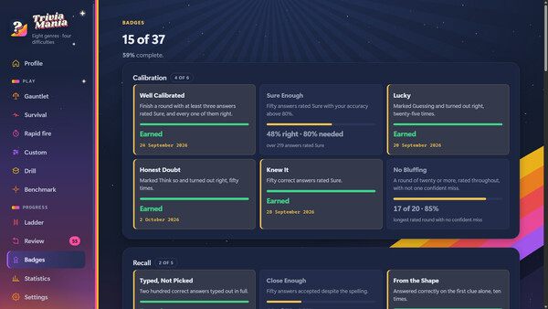 Screenshot of Trivia Mania