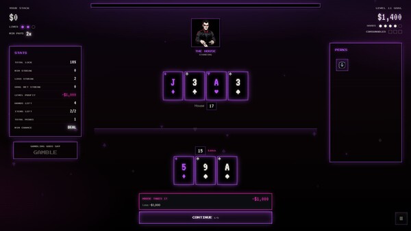 The Last Ace - Blackjack Roguelike 스크린샷 2