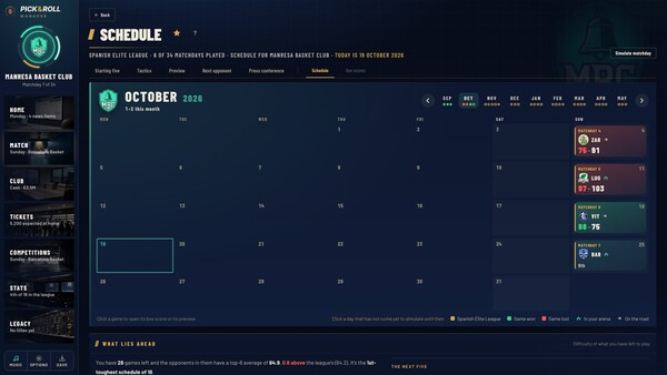 Screenshot of Pick & Roll Manager