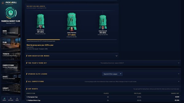 Screenshot of Pick & Roll Manager