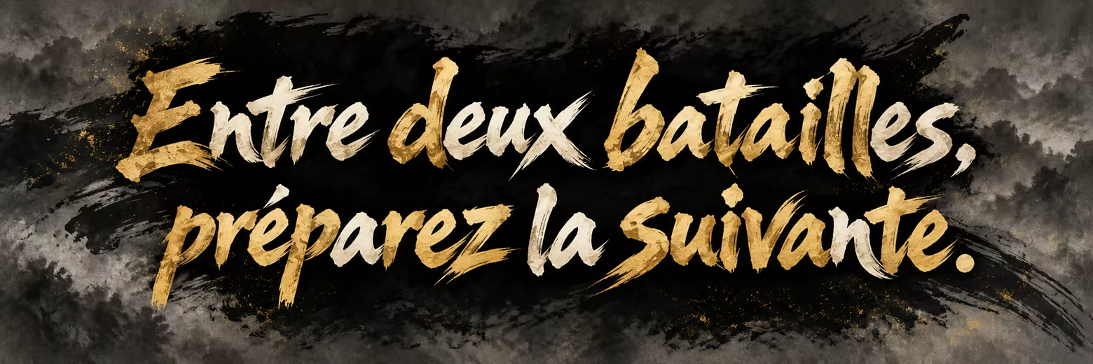 Entre deux batailles, préparez la suivante.