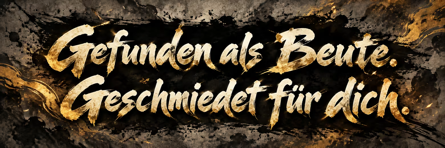 Gefunden als Beute. Geschmiedet für dich.