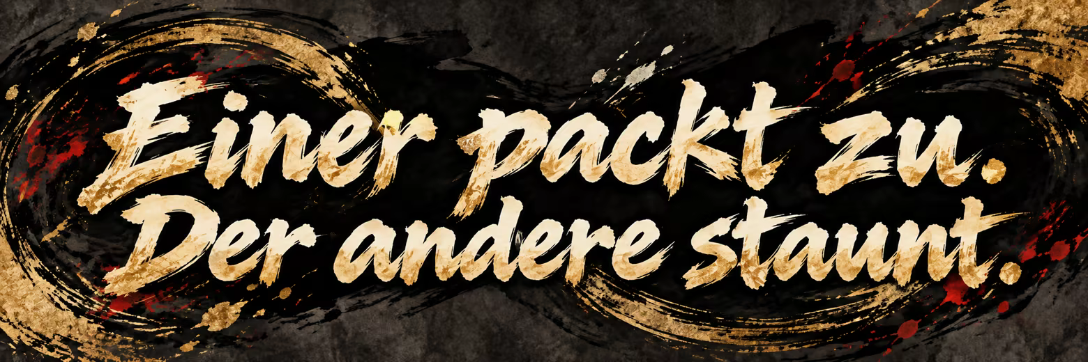 Einer packt zu. Der andere staunt.