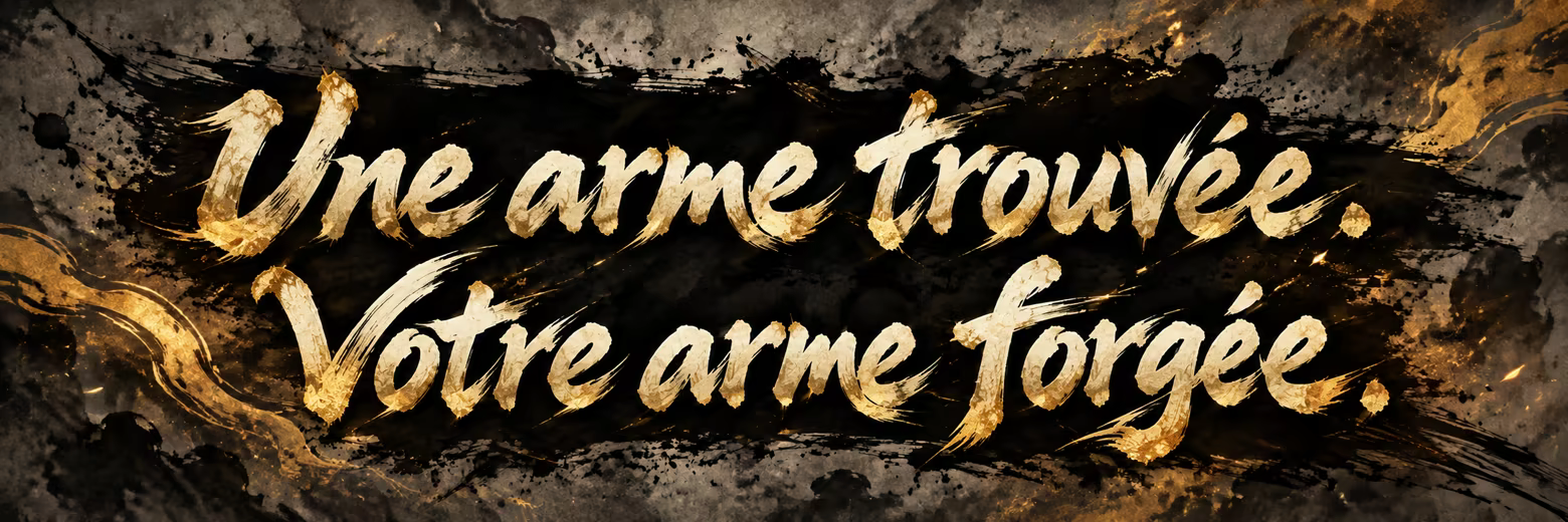 Une arme trouvée. Votre arme forgée.