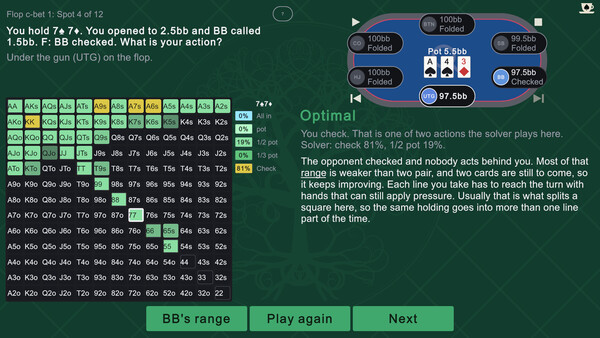 Tea Break Poker Trainer screenshot 4