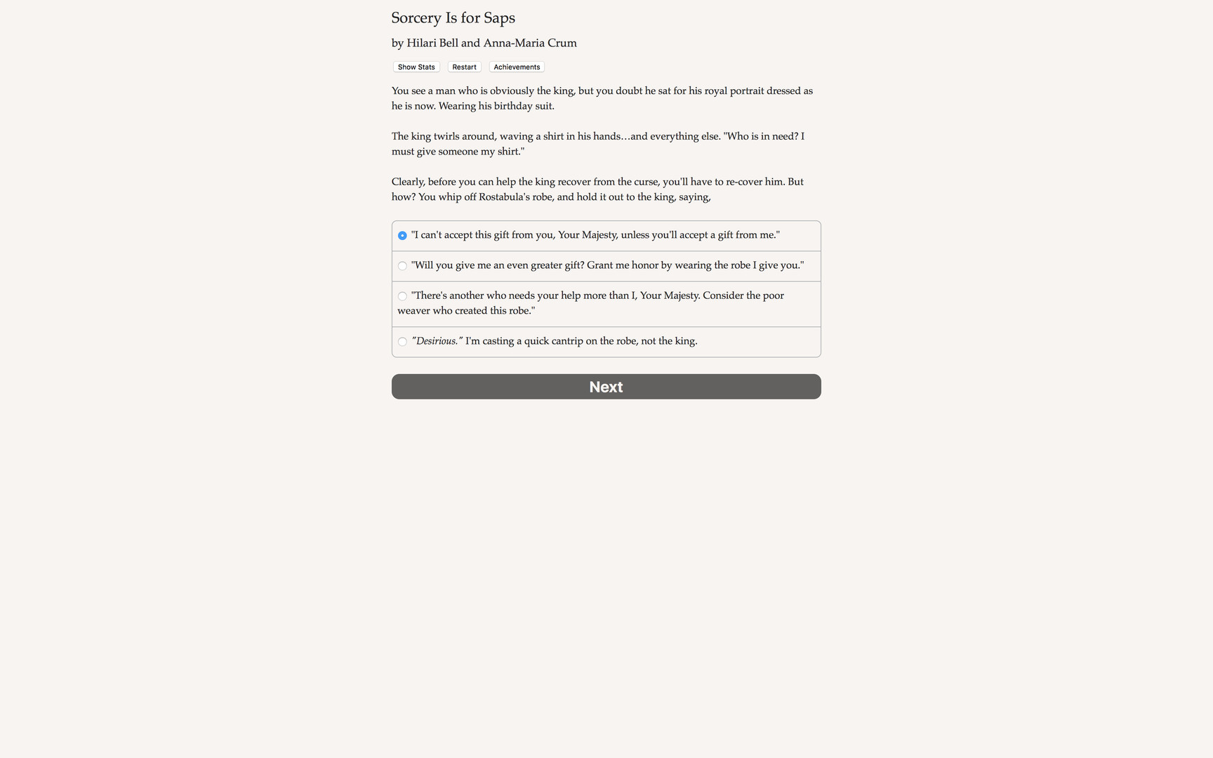 #8. Sorcery Is for Saps (Steam) 由: Choice of Games