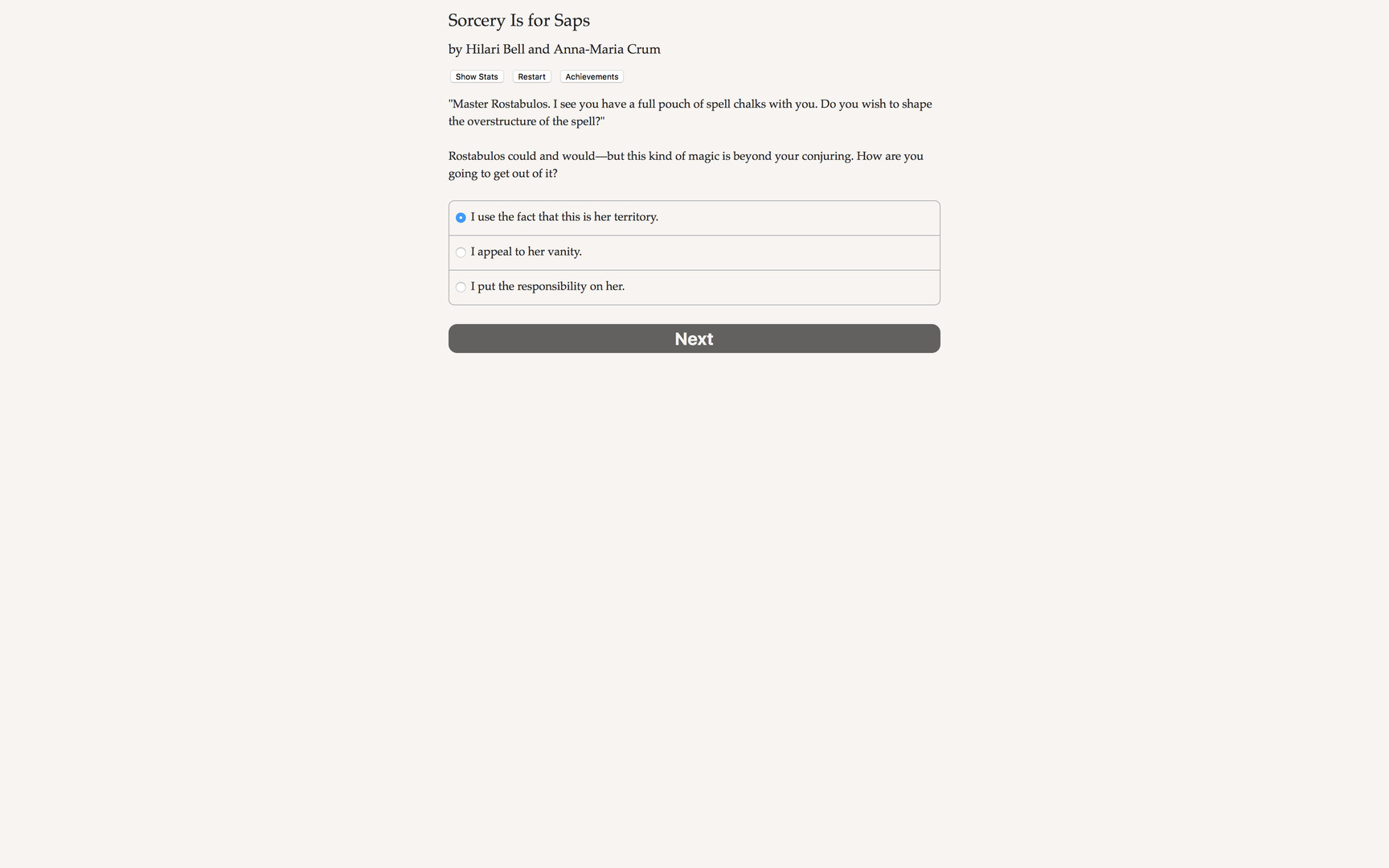 #2. Sorcery Is for Saps (Steam) 由: Choice of Games