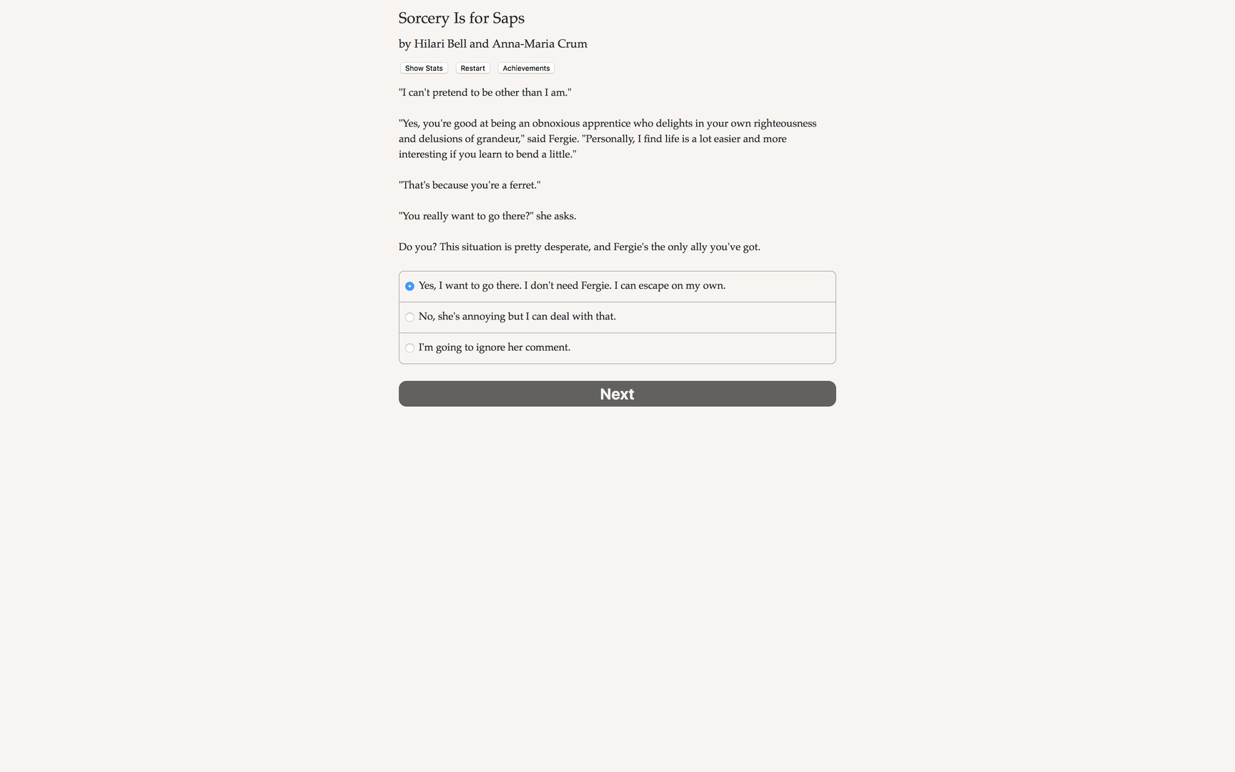 #3. Sorcery Is for Saps (Steam) 由: Choice of Games