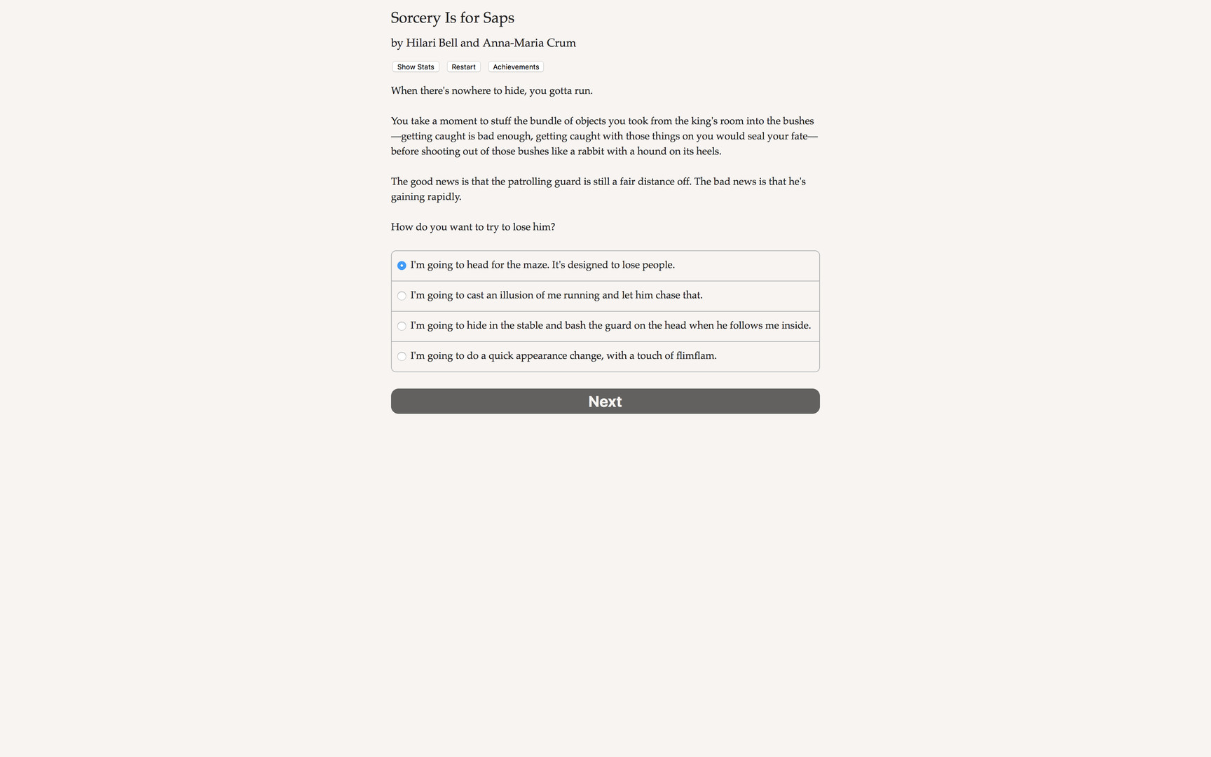 #7. Sorcery Is for Saps (Steam) 由: Choice of Games