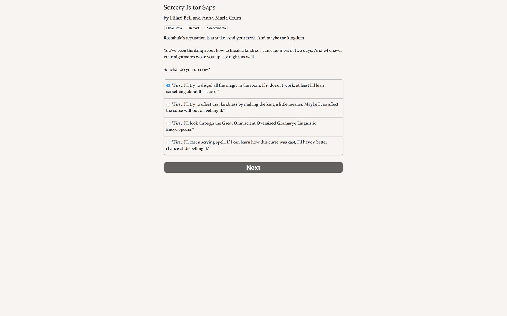 #5. Sorcery Is for Saps (Steam) 由: Choice of Games