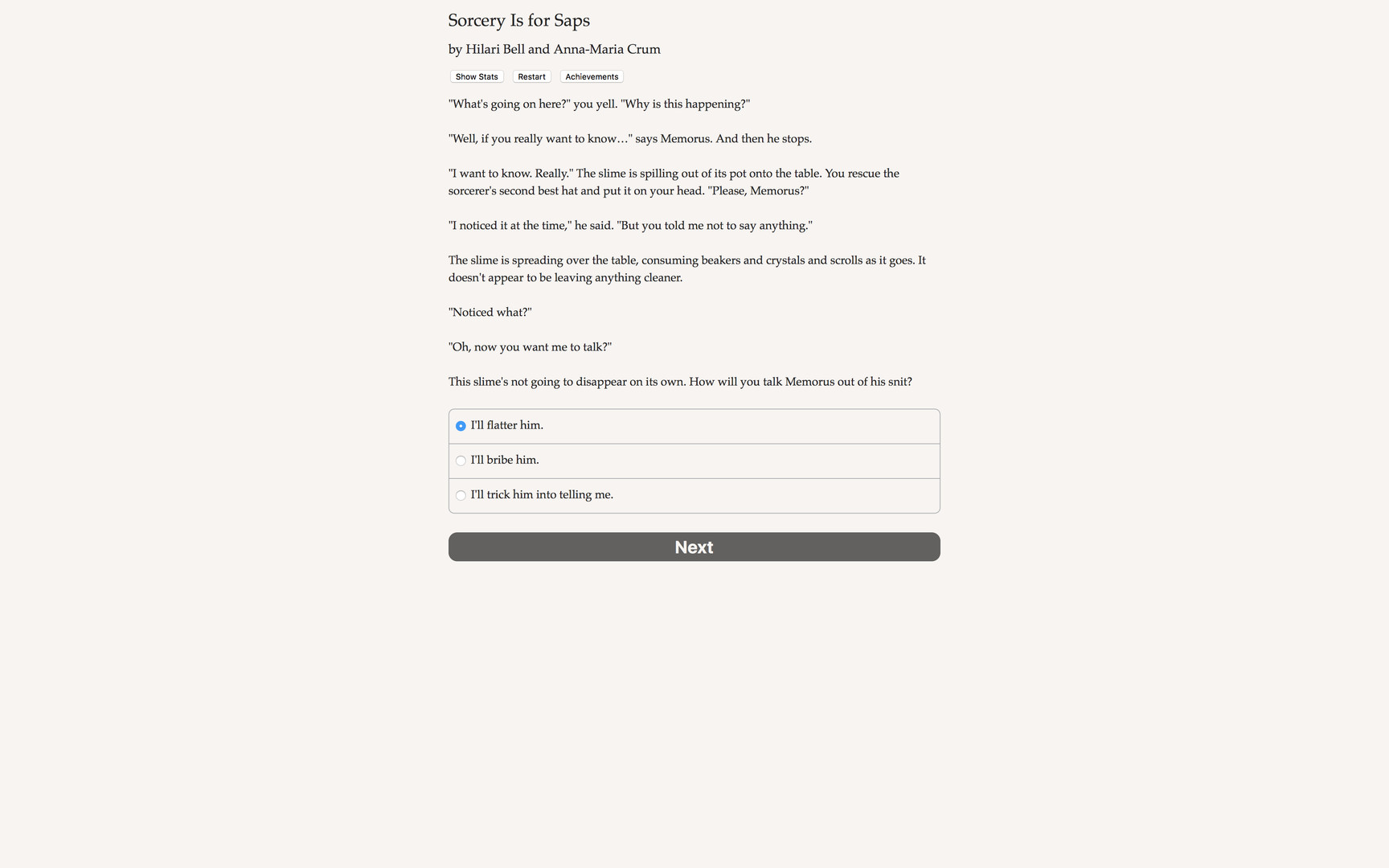 #6. Sorcery Is for Saps (Steam) 由: Choice of Games