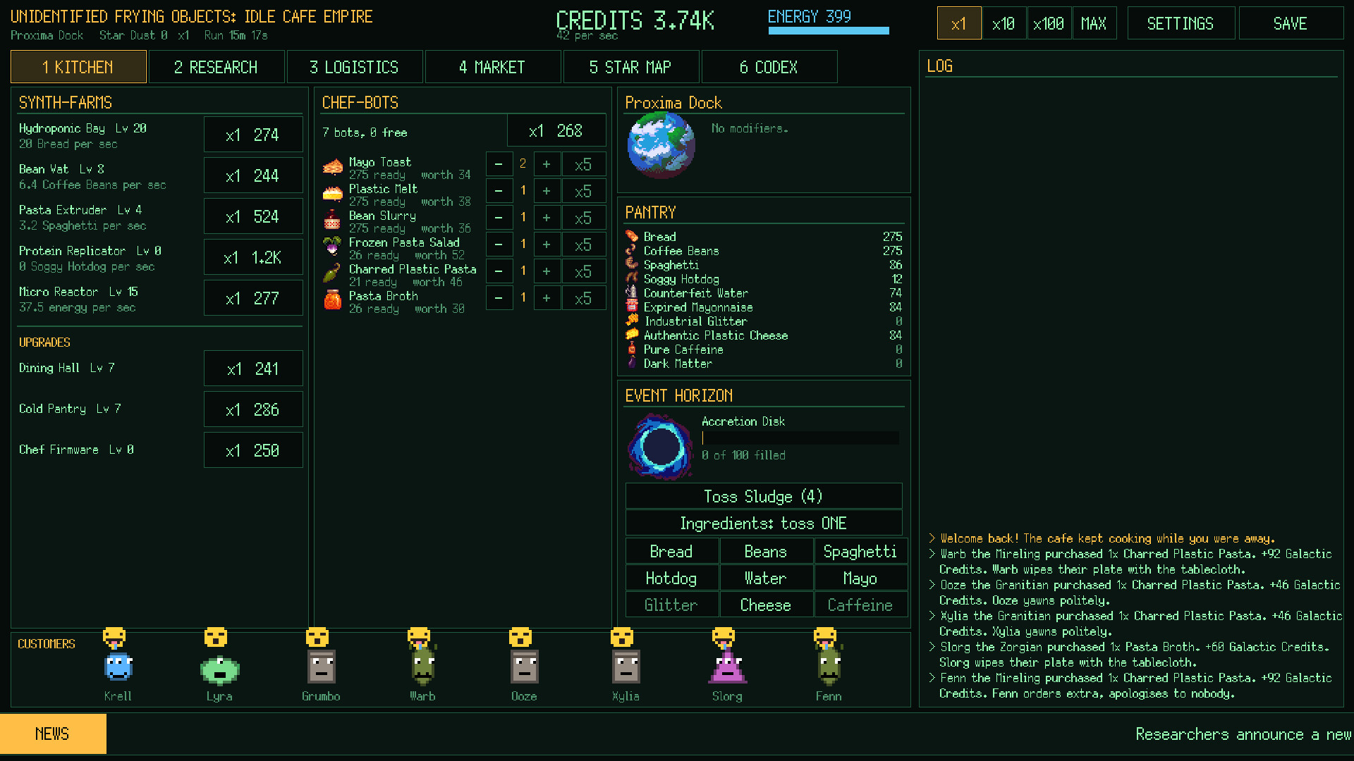 Unidentified Frying Objects: Idle Cafe Empireのスクリーンショット 1