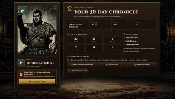 Ludus Magna Demo screenshot 6
