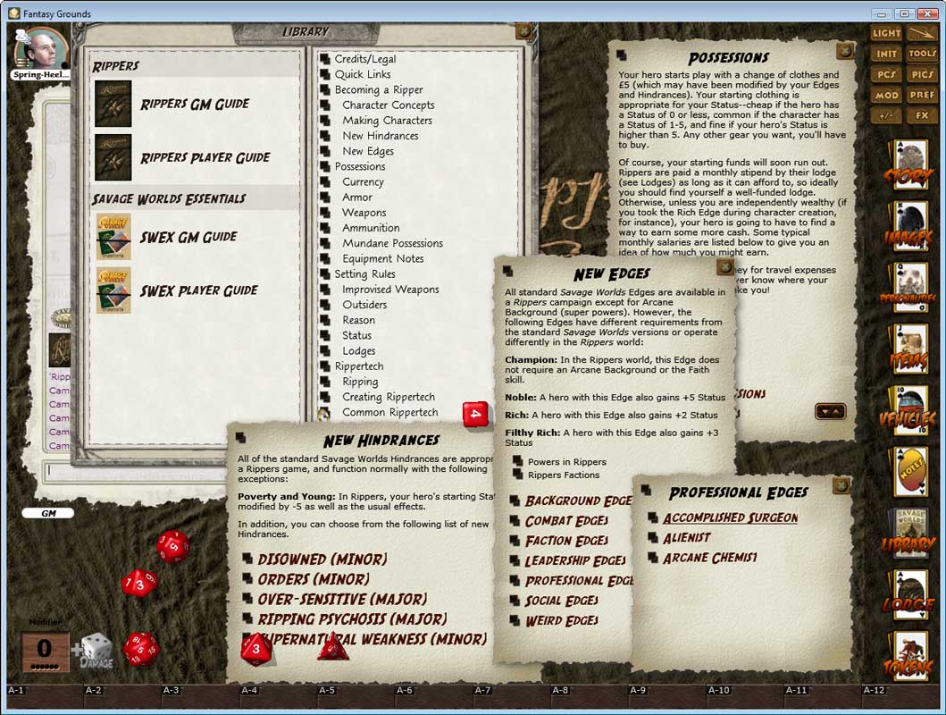 Fantasy Grounds - Rippers (Savage Worlds)のスクリーンショット 1