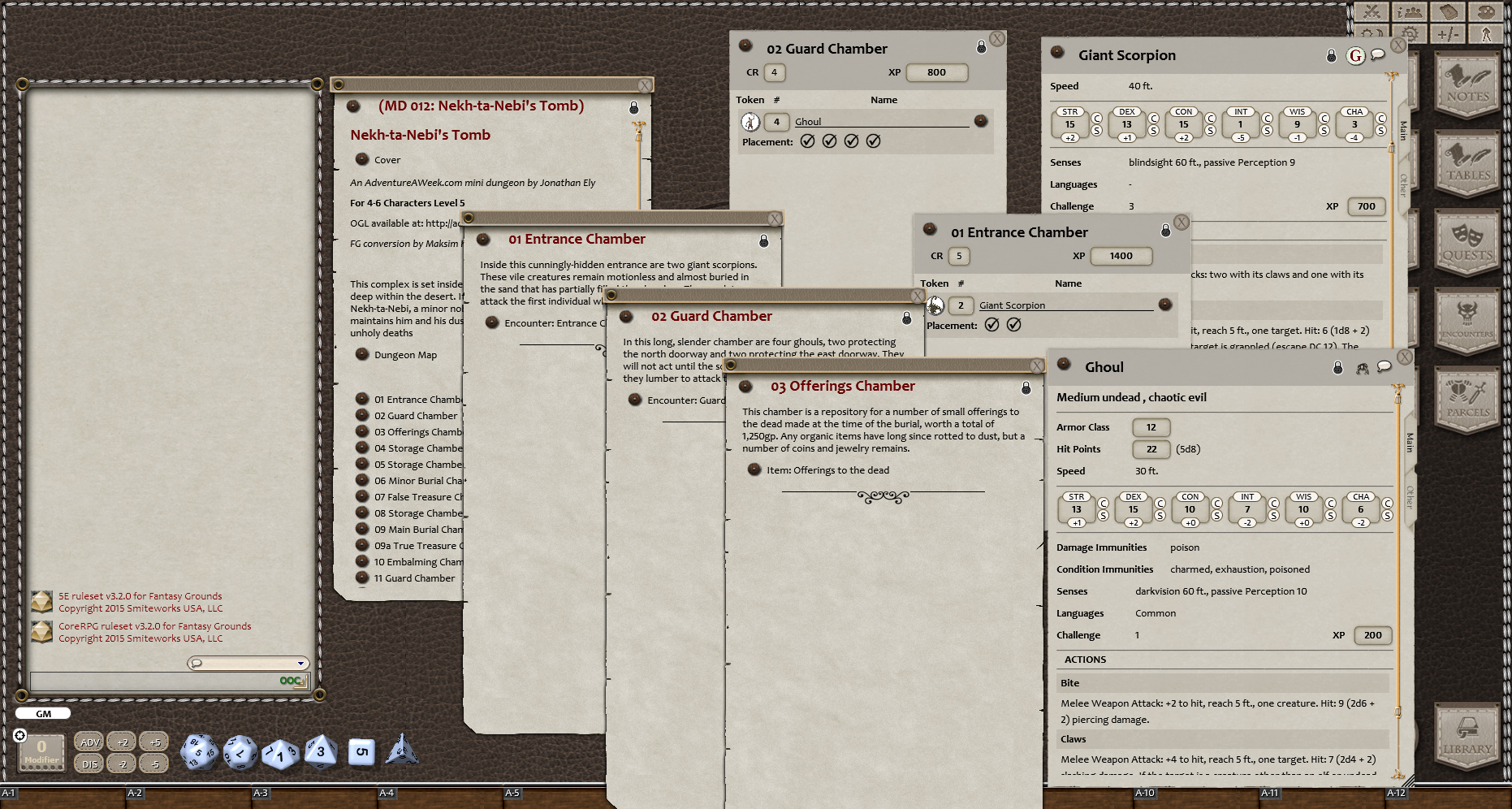 Fantasy Grounds - Mini-Dungeon #012: Nekh-ta-Nebi's Tomb (5E) Featured Screenshot #1