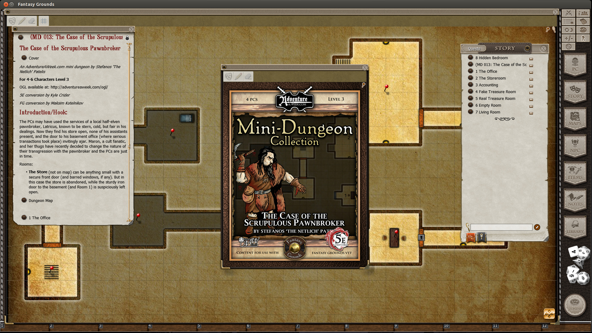 Fantasy Grounds - Mini-Dungeon #013: The Case of the Scrupulous Pawnbroker (5E) Featured Screenshot #1