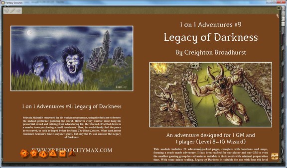 Fantasy Grounds - 1 on 1 Adventures #9: Legacy of Darkness (3.5E/PFRPG)