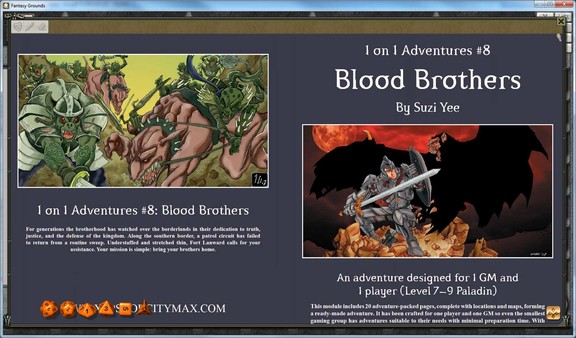 Fantasy Grounds - 1 on 1 Adventures #8: Blood Brothers (3.5E/PFRPG)