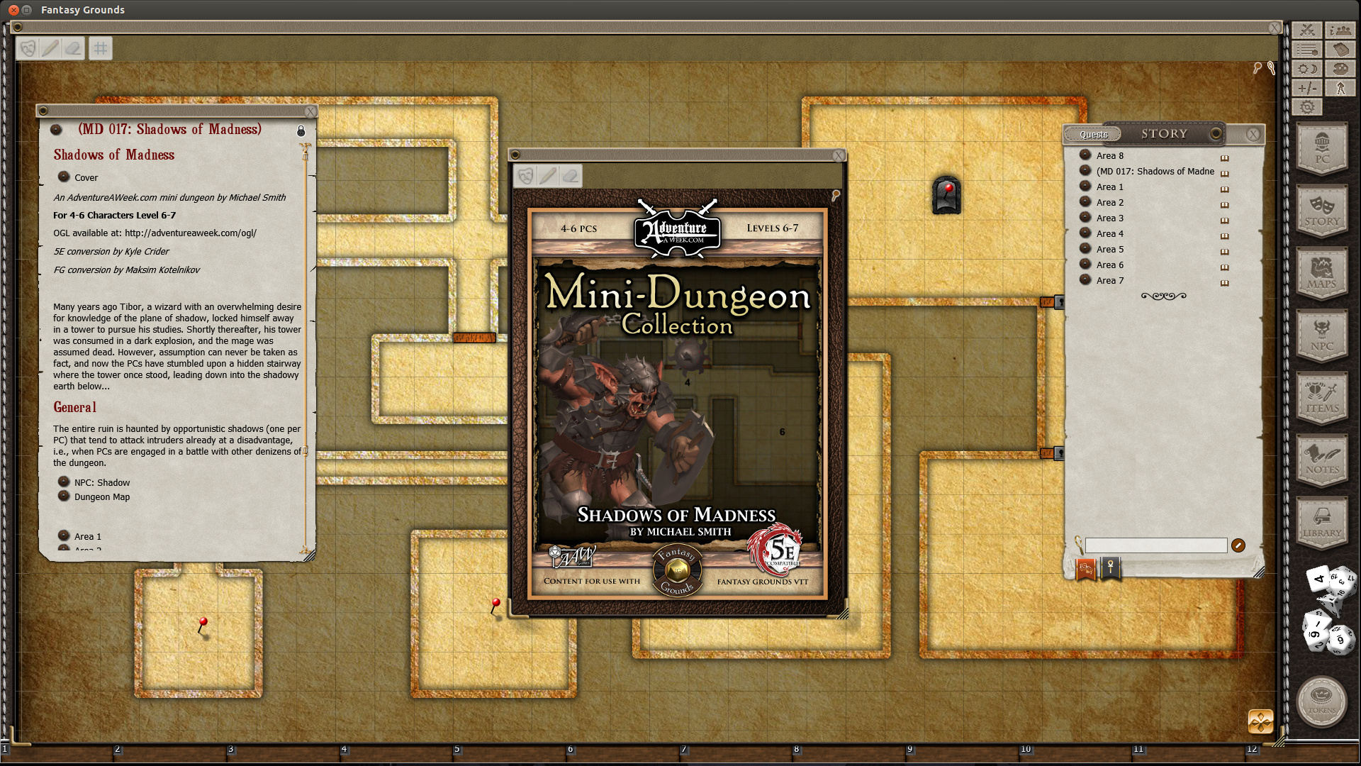 Fantasy Grounds - Mini-Dungeon #017: Shadows of Madness (5E) screenshot 1