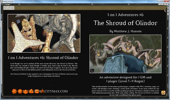 Fantasy Grounds - 1 on 1 Adventures #6: The Shroud of Olindor (3.5E/PFRPG)