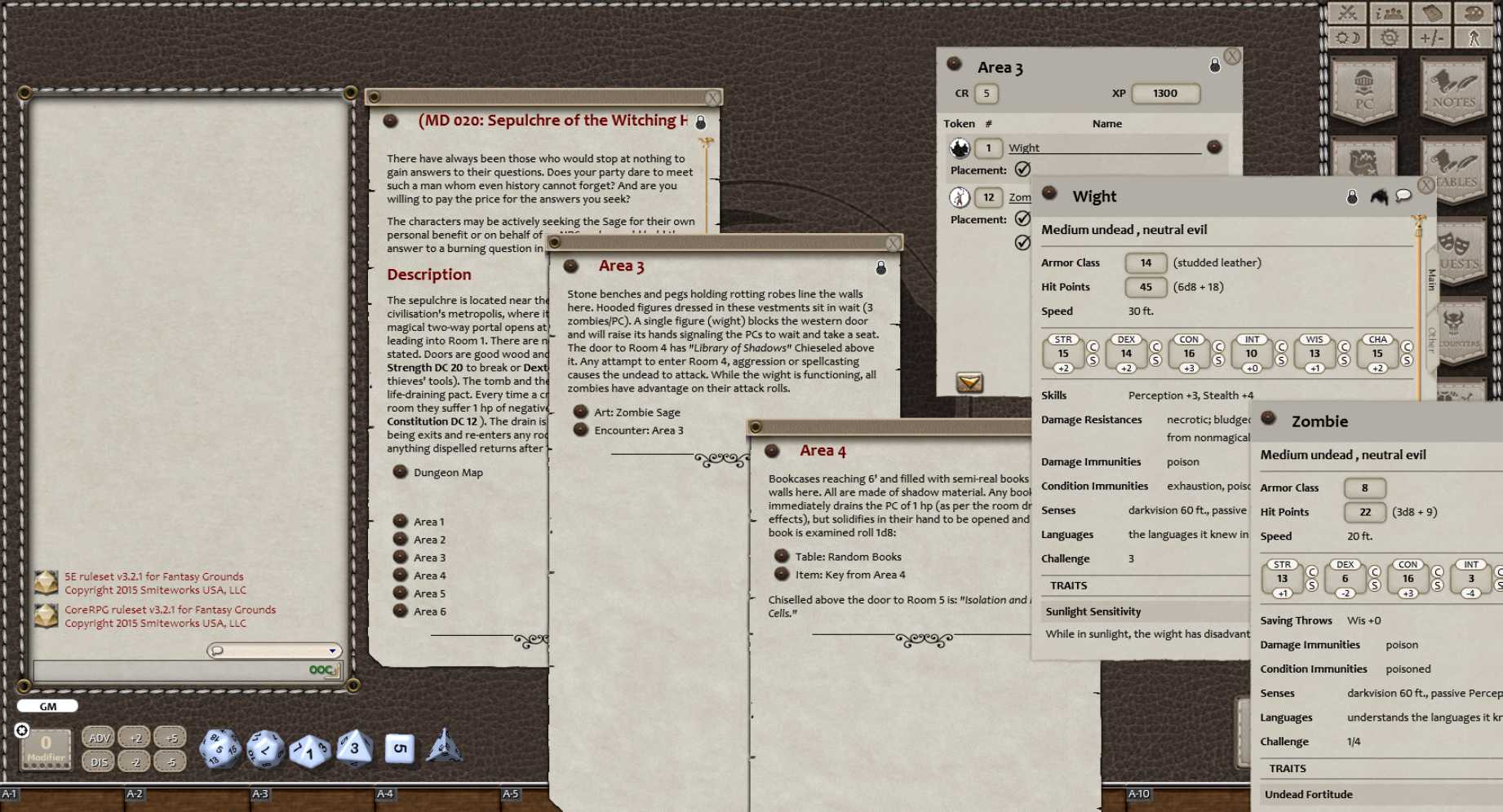 Fantasy Grounds - Mini-Dungeon #020: Sepulchre of the Witching Hour's Sage (5E) Featured Screenshot #1