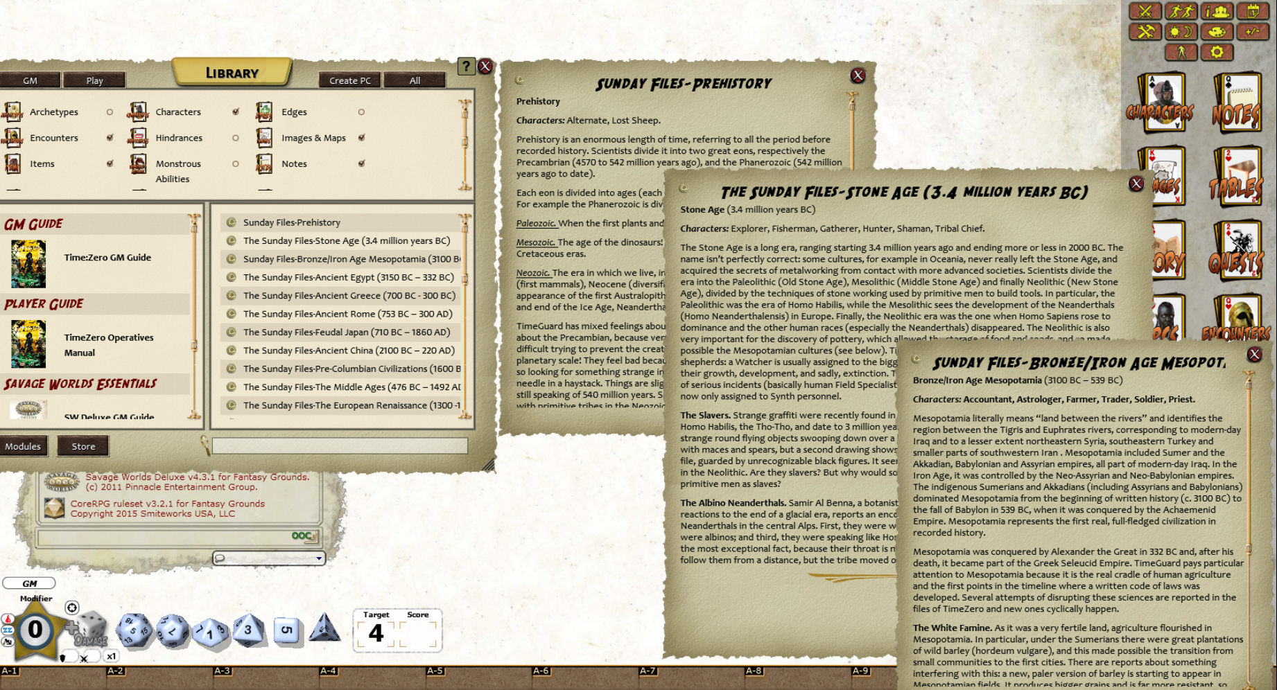 Fantasy Grounds - TimeZero: Operative's Manual (Savage Worlds) Featured Screenshot #1