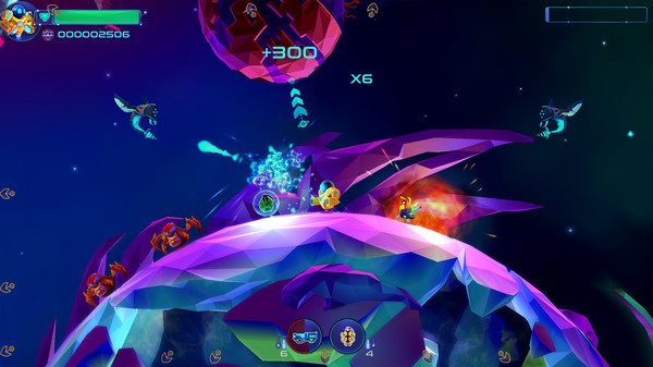 Screenshot of Robonauts gameplay showing in-action mechanics