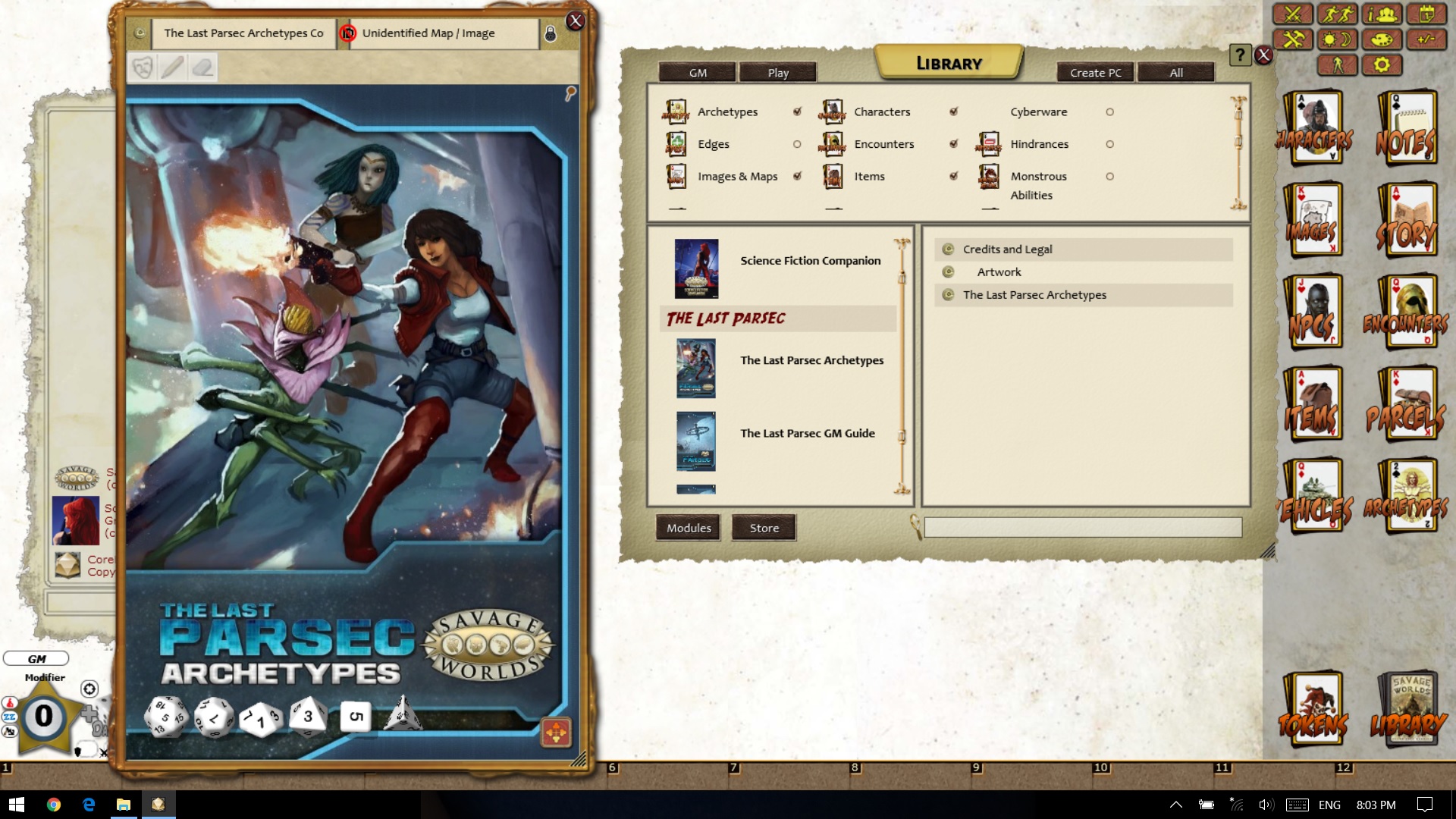 Fantasy Grounds - The Last Parsec: Archetypes (Savage Worlds) screenshot 1