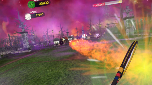 Screenshot of Smoots Tennis Survival Zombie gameplay showing in-action mechanics