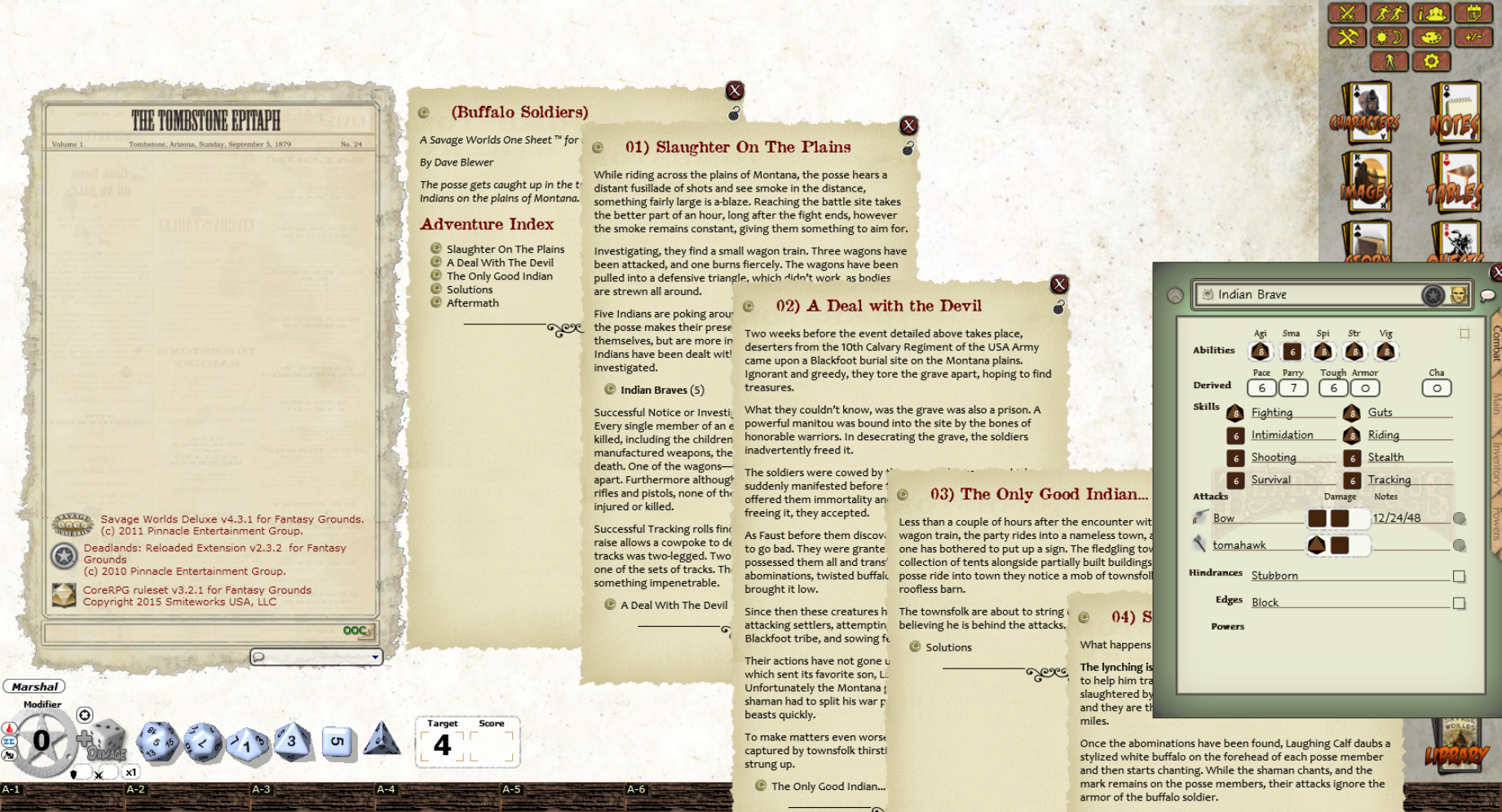 Fantasy Grounds - Deadlands Reloaded: OneSheet Adventure PAK (Savage Worlds) Featured Screenshot #1