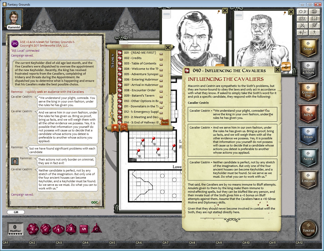 Fantasy Grounds - 1 on 1 Adventures #4: The Sixth Cavalier (PFRPG/3.5E) screenshot 1