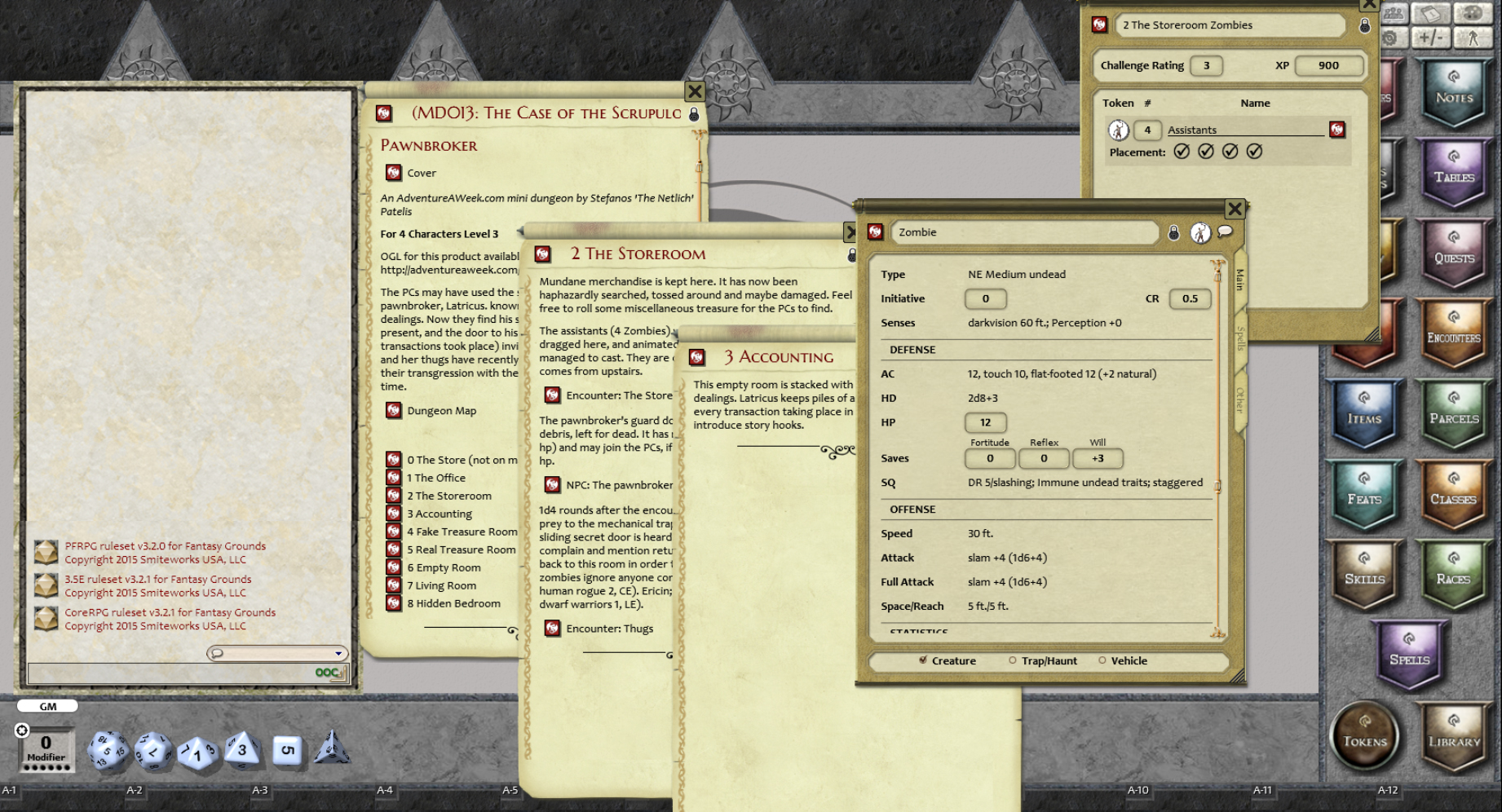 Fantasy Grounds - Mini-Dungeon #013: The Case of the Scrupulous Pawnbroker (PFRPG) screenshot 1