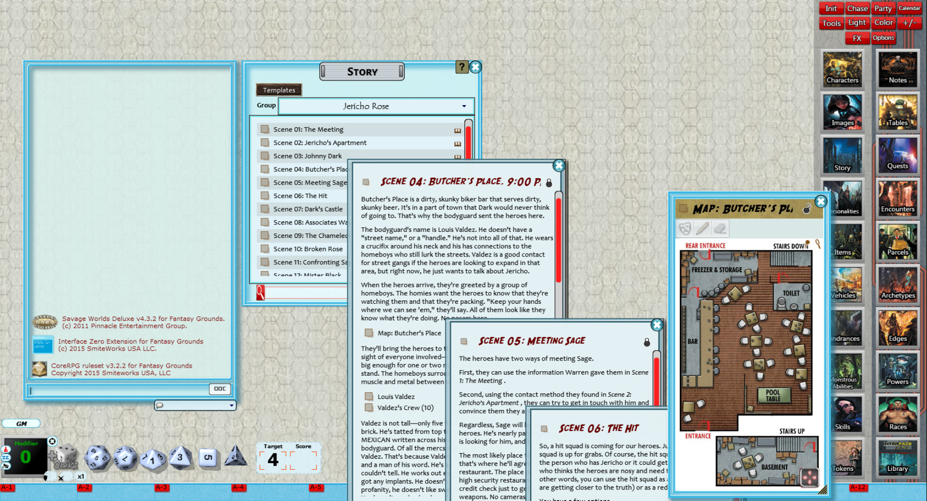 Fantasy Grounds - Interface Zero: Jericho Rose (Savage Worlds) screenshot 2
