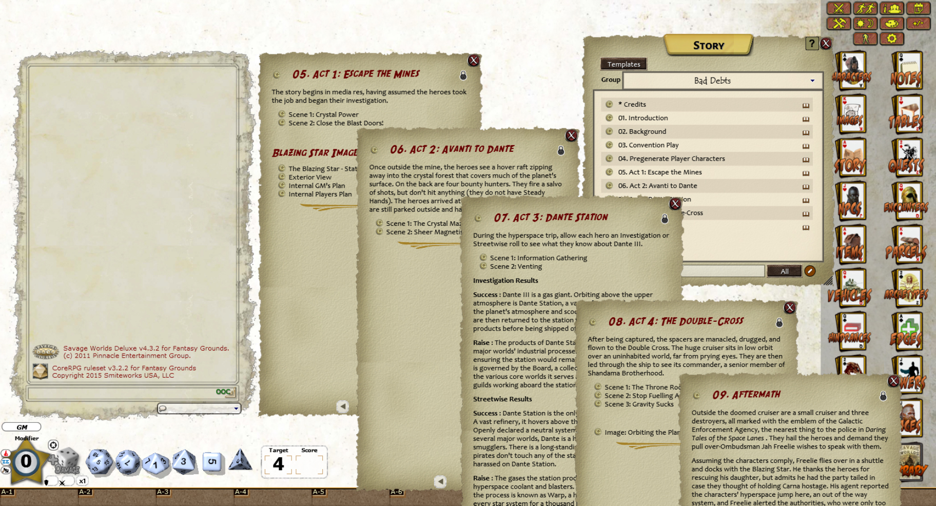 Fantasy Grounds - Daring Tales of the Space Lanes #2 - Bad Debts (Savage Worlds) Featured Screenshot #1