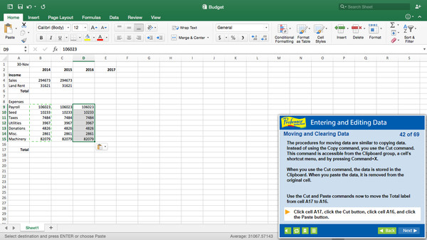 Professor Teaches® Excel 2016 – Mac screenshot 3