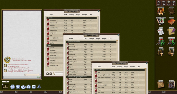 Fantasy Grounds - Castellan's Guide to Arms & Armor (Castles & Crusades)