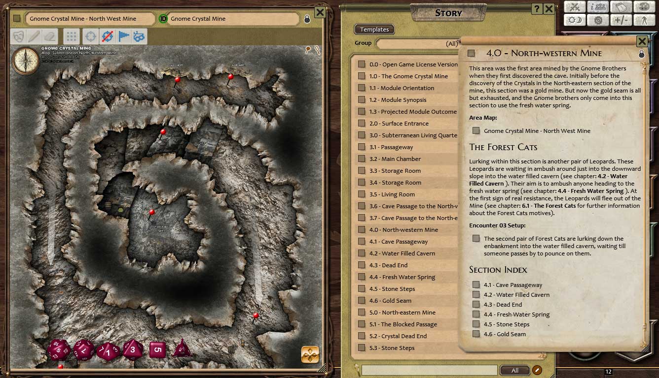 Fantasy Grounds - Compass Point 01: Gnome Crystal Mine (3.5E) Featured Screenshot #1