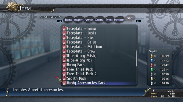 The Legend of Heroes: Trails of Cold Steel - Handy Accessories Pack