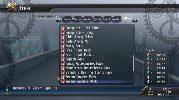 The Legend of Heroes: Trails of Cold Steel - Zeram Capsule Pack