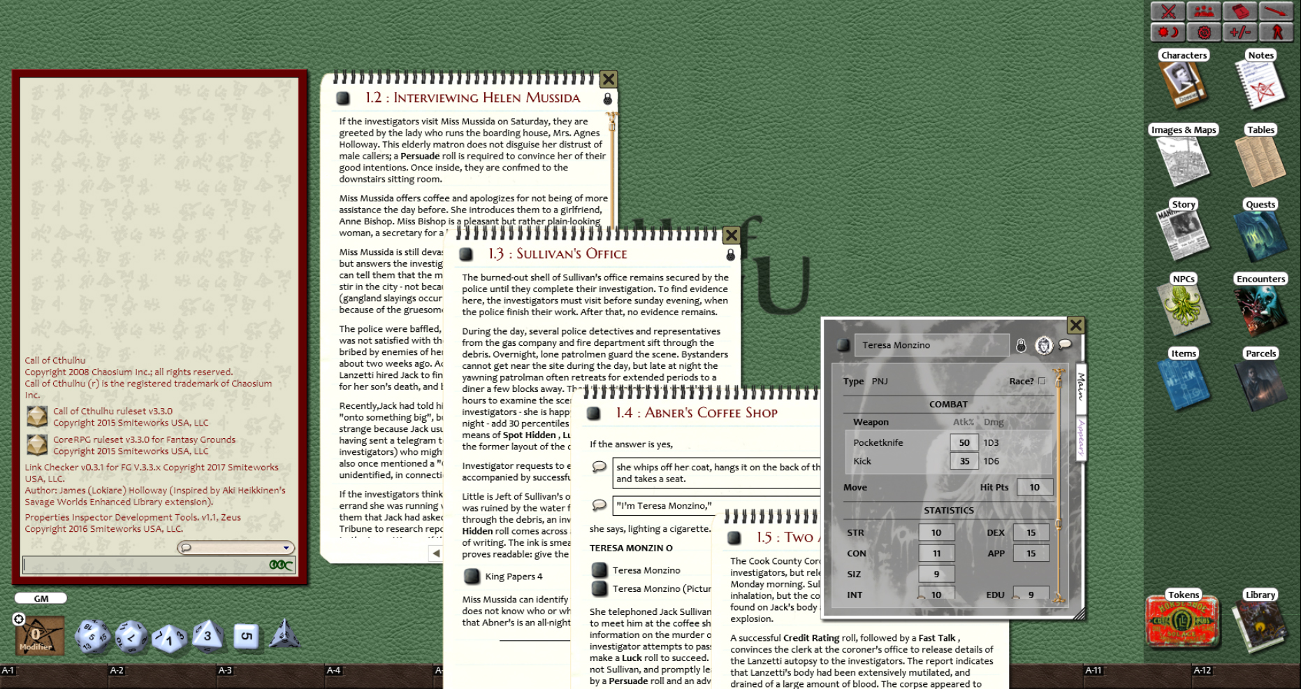 Fantasy Grounds - King of Chicago (Call of Cthulhu) Featured Screenshot #1