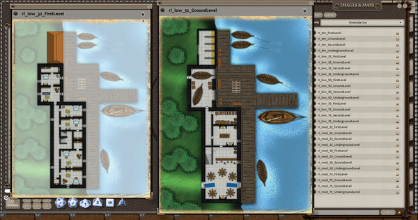 Fantasy Grounds - 0one's Colorprints #2: Riverside Inn (Map Pack)